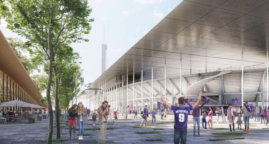 
	Uno dei rendering che mostrano il volto di quello che dovrebbe essere il nuovo stadio di Firenze dopo l'ammodernamento dell'Artemio Franchi&nbsp;

