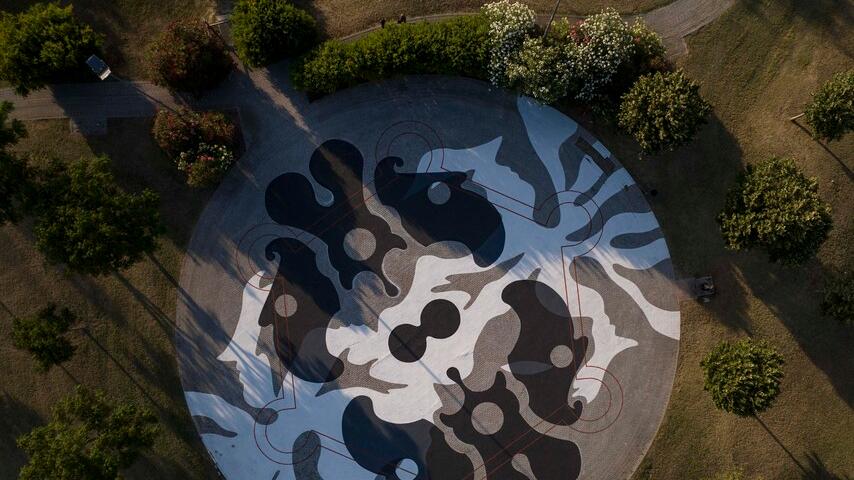 Un’opera di street art e area skate Le due piazze al Parco Ombrone