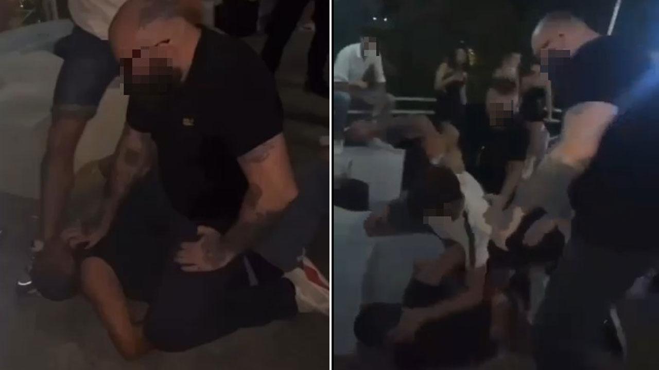 Due frame del video circolato sui social network del pestaggio avvenuto nella notte tra il 19 e il 20 luglio: a sinistra, il momento del calcio in faccia