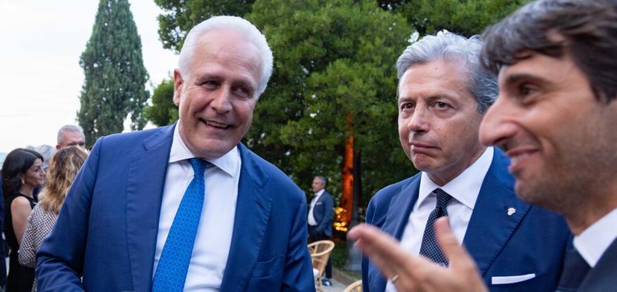 
	Eugenio Giani sorride a Giovanni Donzelli, uomo di fiducia di Giorgia Meloni&nbsp;

