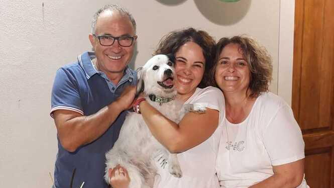 La famiglia Cesare di Cerreto Guidi col cane Pippo