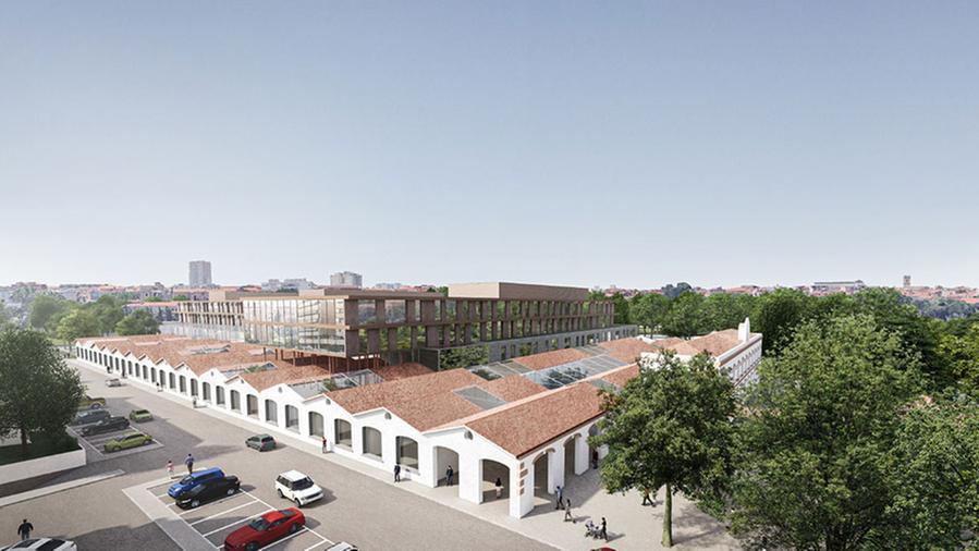 Un rendering del nuovo ospedale di Livorno in via della Meridiana