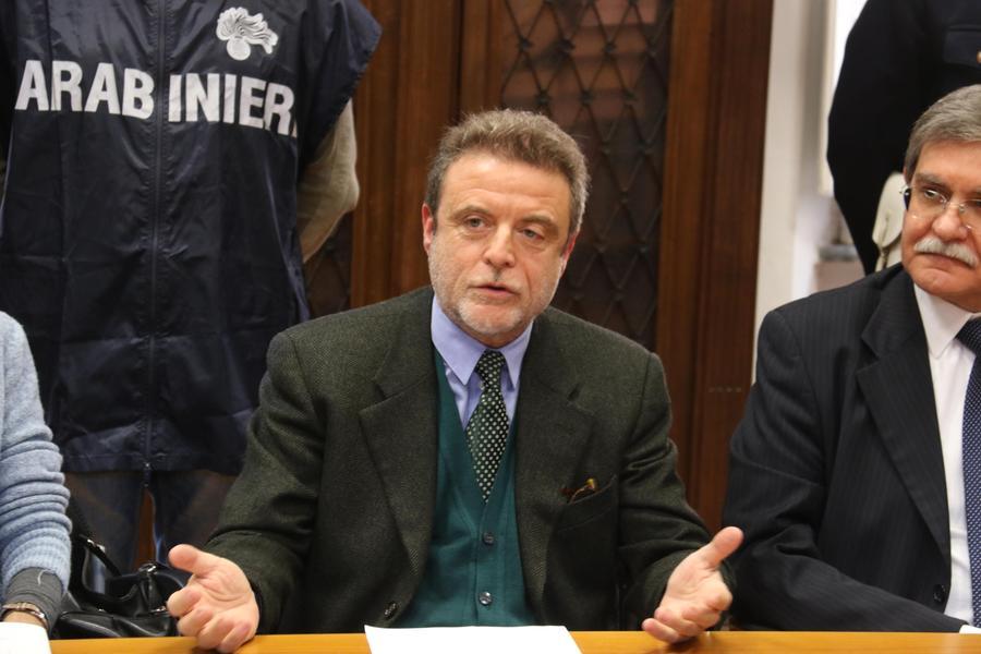 LIVORNO 26/11/2017 Conferenza  Stampa procura omicidio di Piombino da parte di Marco Longo  con  il procuratore Ettorre Squillace e Fiorenza Marrara