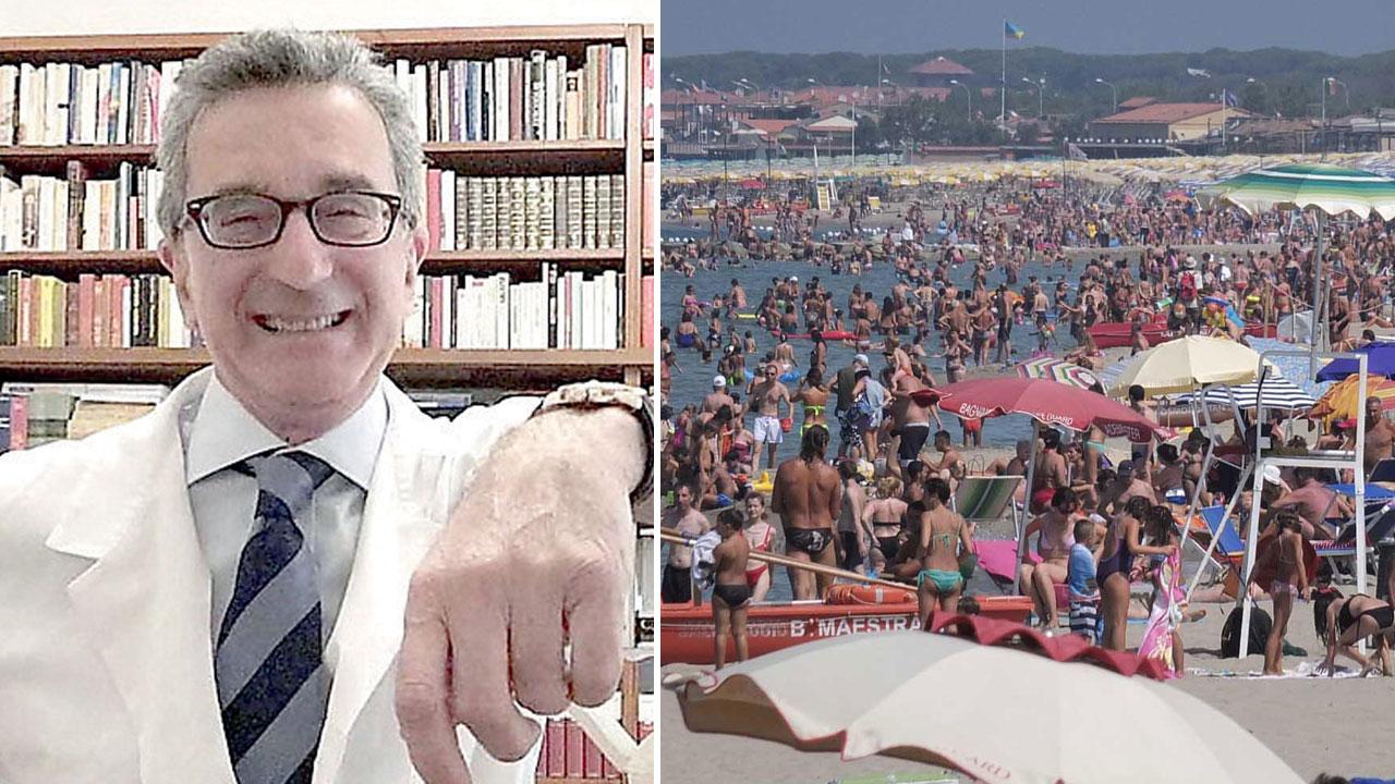 Nella foto Ciro Vestita ed una spiaggia affollata