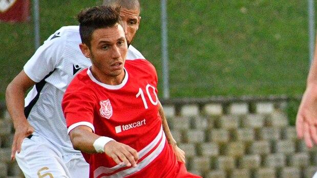 Simone Saporetti L’attaccante qui con la maglia della Correggese
