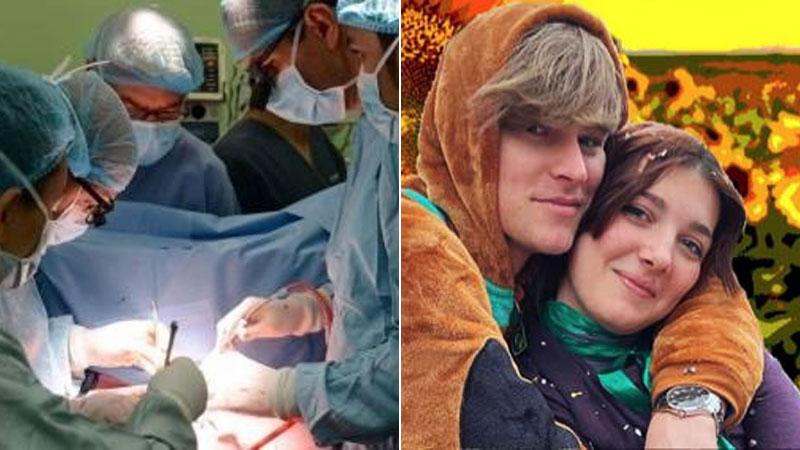 
	A sinistra un momento dell'operazione di Emma, a destra una foto con il fidanzato Leonardo, morto nello scontro

