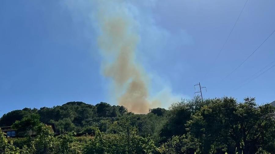 Il fumo dovuto all'incendio a Rio (foto Antincendi Boschivi Regione Toscana)