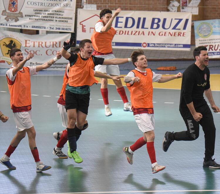 I biancorossi in un momento di esultazione