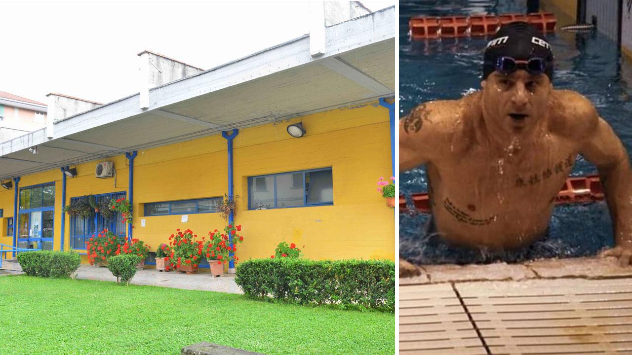 Nelle foto, a sinistra gli esterni della piscina Don Minzoni, a destra il nuotatore Marco Pucci
