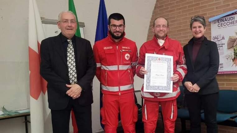 Da sinistra Landi, presidente Cri Venturina, Marchi, Tommei e l’assessora Fossi