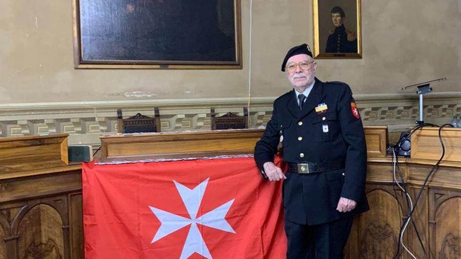 Piero Adilardi per il Sovrano Militare Ordine di Malta durante una cerimonia in sala consiliare per il Sovrano Militare Ordine di Malta