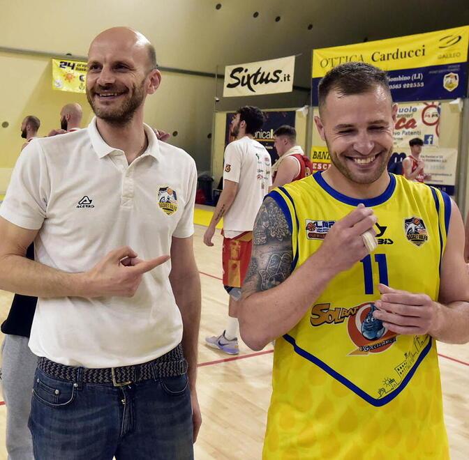 Coach Cagnazzo insieme a Mattia Venucci