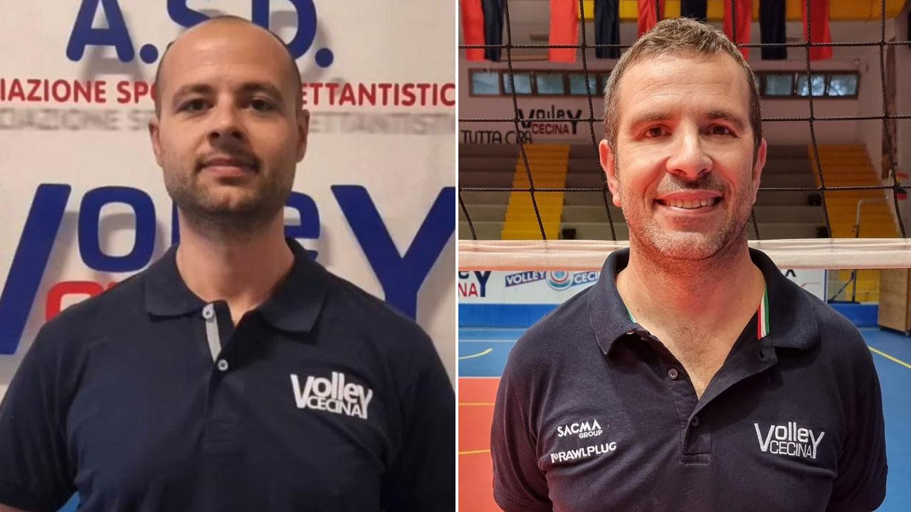 Danilo Turchi. Il coach della prima squadra della Baia del Marinaio Volley Cecina e Alberto Mangiantini. Il secondo allenatore della Baia del Marinaio Volley Cecina