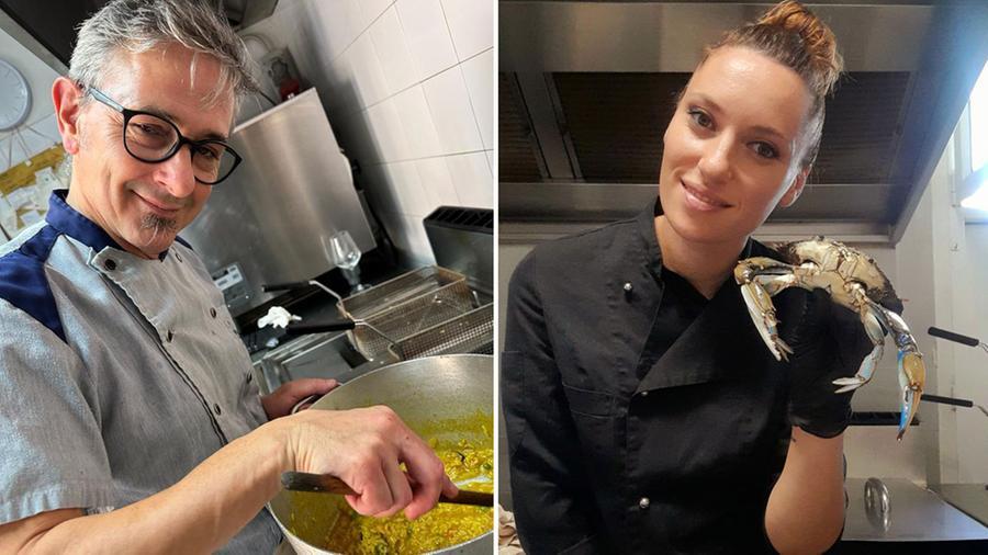 
	Lo chef Stefano Onida e la collega Arianna Lessi

