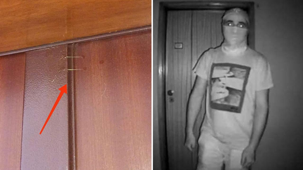 Il ladro in azione ripreso dalle telecamere di sorveglianza