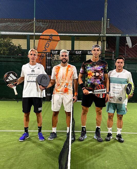 Giocatori di padel Abbate, Brusa, Manfredini e Rivieri