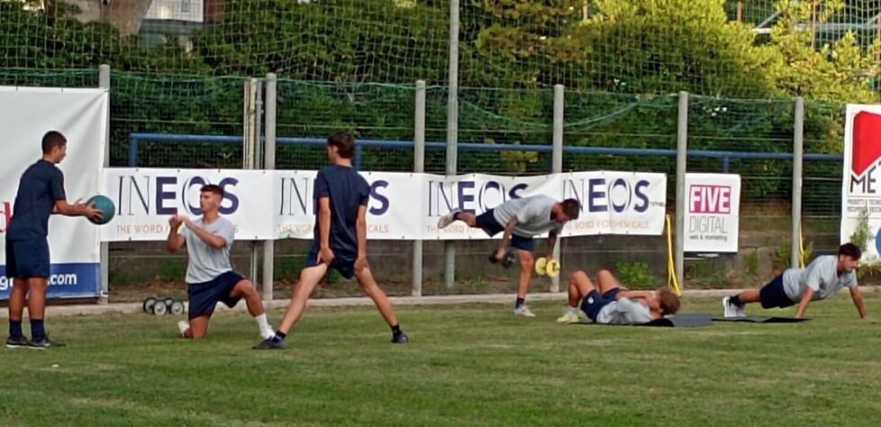 I giocatori del Rosignano impegnati in allenamento (foto Quagli)