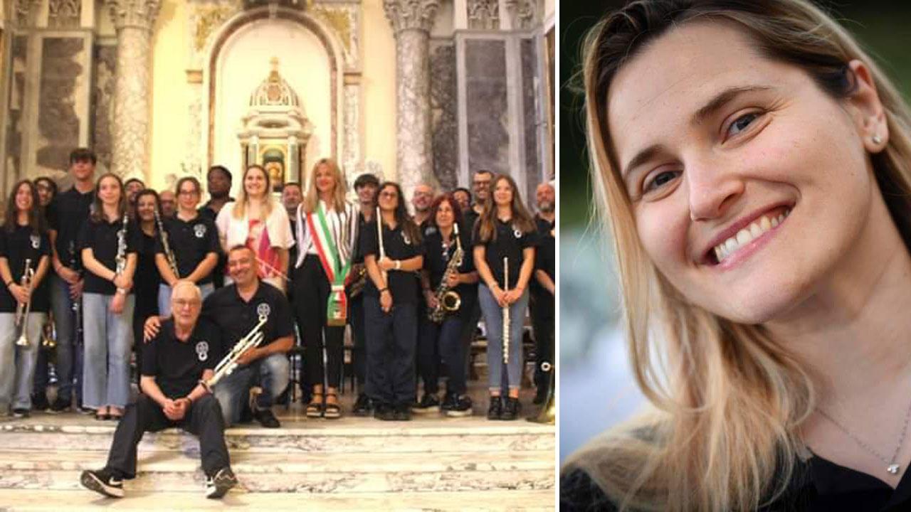 la banda al completo e Enrica Petricci (foto M. Marrone)