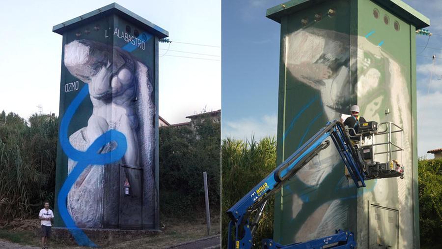 La cabina elettrica diventa pop con i “Prigioni” rivisti da Ozmo