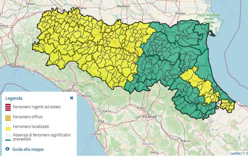 Domani allerta gialla nel Modenese