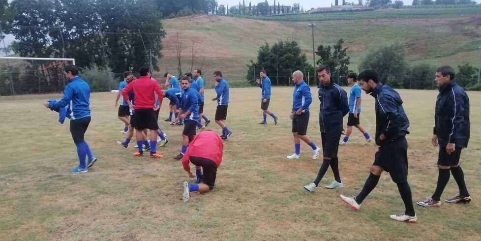 Un allenamento della Polisportiva Terricciola in vista dell’inizio del campionato