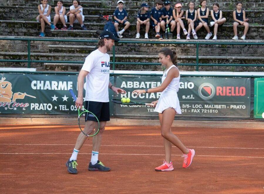 Vittoria Vignolini con Andreas Seppi al Tc Prato