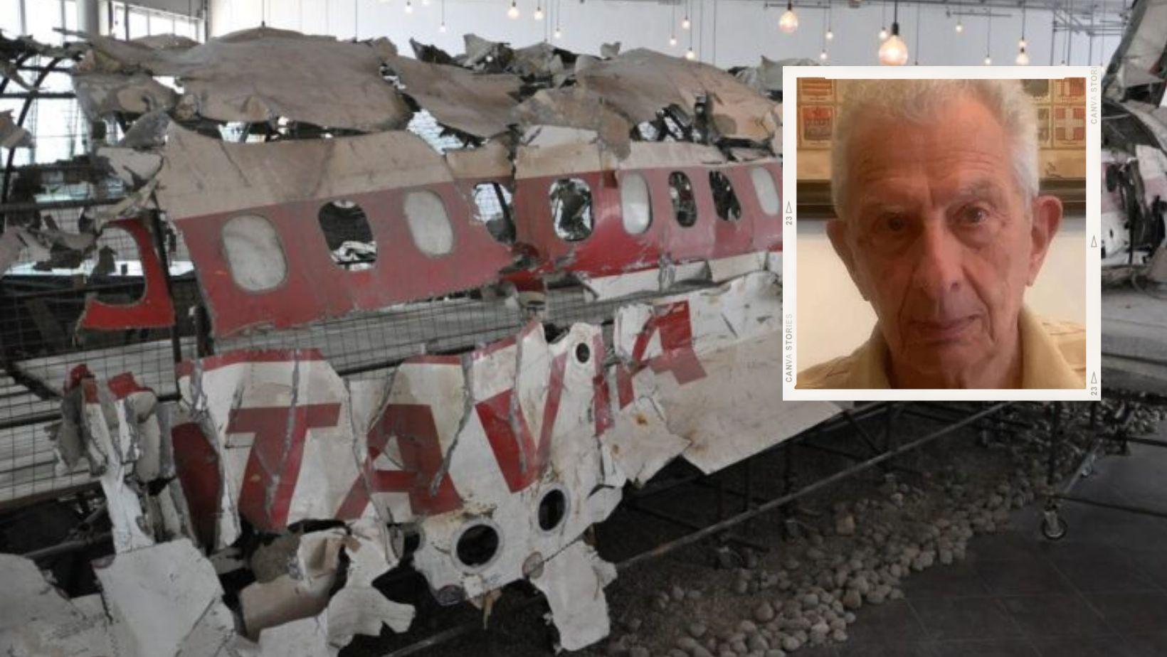 I resti del Dc9 e, nel riquadro, l'ingegner Casarosa
