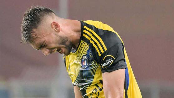 L’urlo (di goia) di Simone Canestrelli dopo uno dei due gol alla Sampdoria