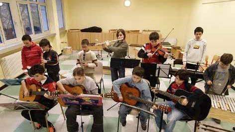 Studenti a lezione di musica