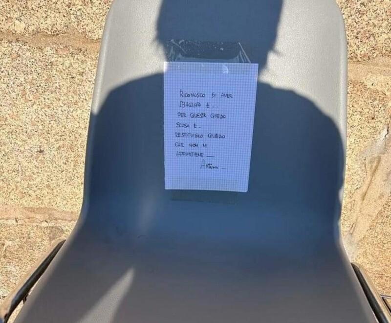 Olbia, ladro pentito restituisce due sedie rubate