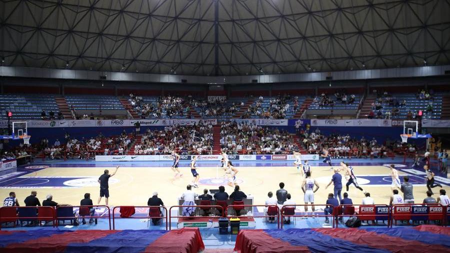 Una veduta dalle tribune del Palaterme durante il derby di sabato sera tra Fabo e Gema (foto Nucci)