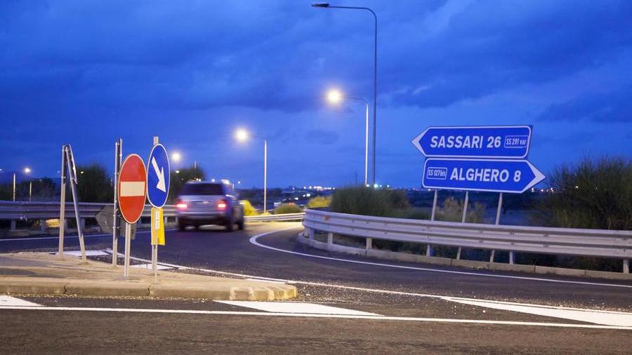 Un tratto di strada sulla Sassari - Alghero
