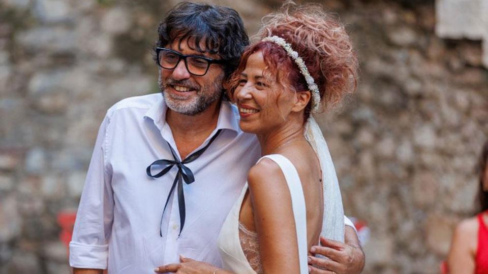 Dario Ballantini con Barbara Biscardi il giorno delle nozze