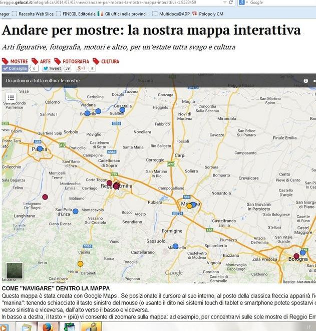 La mappa interattiva per andare per mostre