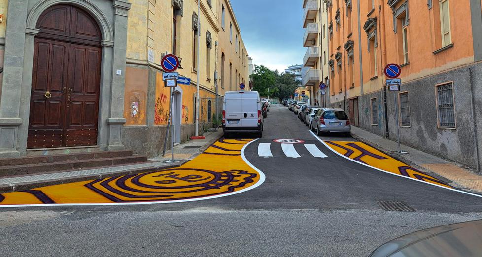Sassari, gli studenti del Figari colorano le Zone 30 con Manca e Tavolara 