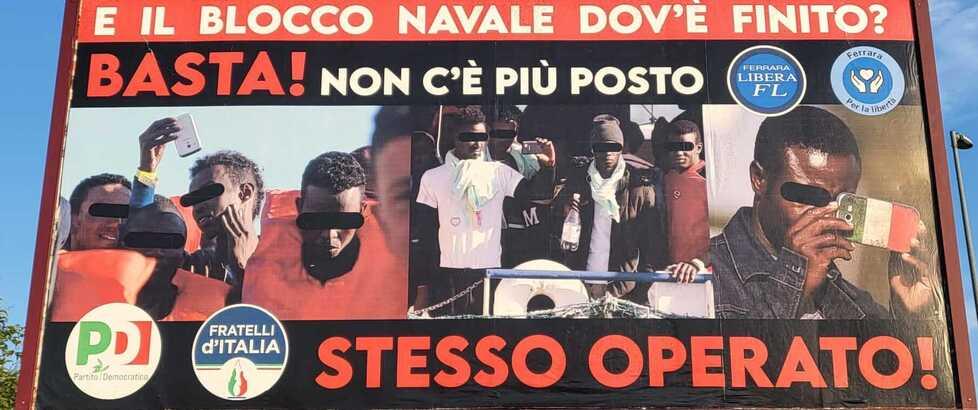 Ferrara, furia Pd sui manifesti anti immigrazione