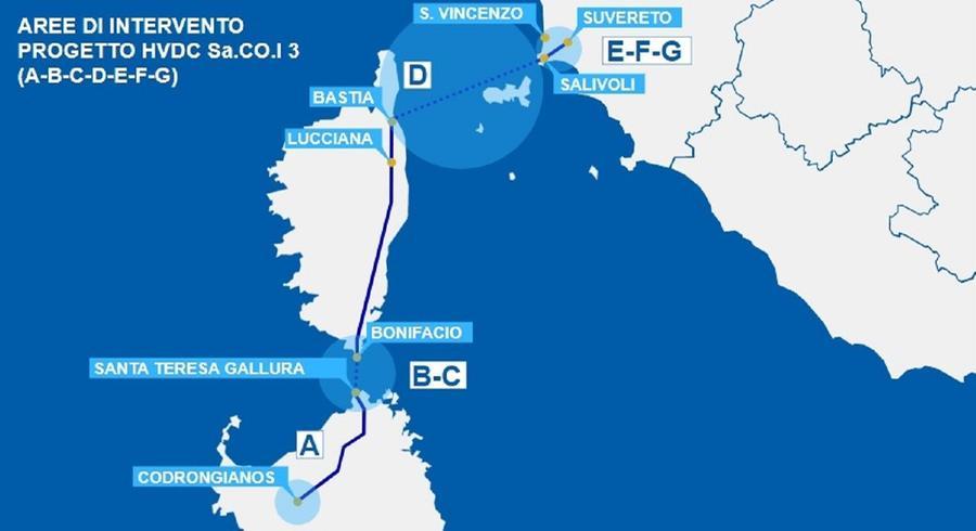 Cavo elettrico tra Sardegna, Corsica e Toscana, ok del ministero al progetto definitivo