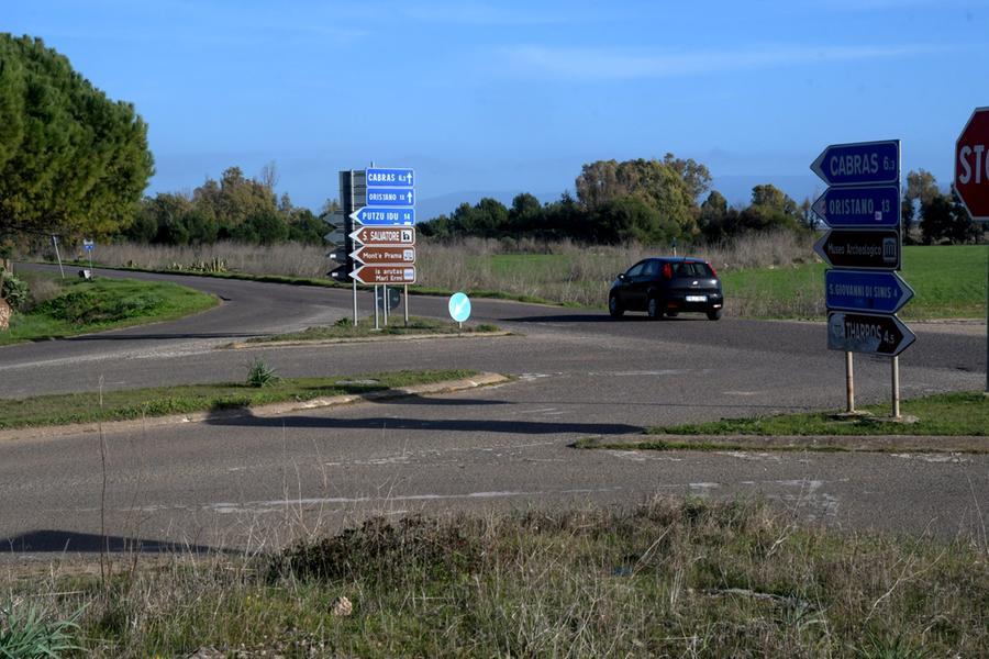 
	L'incrocio di San Salvatore di Sinis dove sar&agrave; realizzara la rotonda

