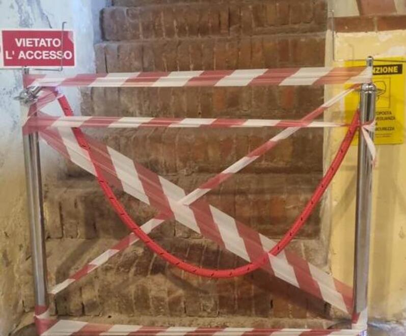 La scalinata poi chiusa al pubblico