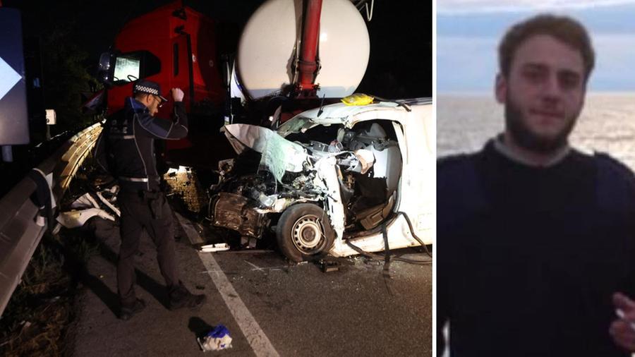 
	Gabriele Bertuccelli in una bella immagine e&nbsp;il teatro dell&rsquo;incidente avvenuto venerd&igrave; verso le 19,30 a Lodi di Spina

