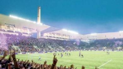 Uno dei rendering dell’interno dello stadio ristrutturato e con la copertura attorno a tutti i settori