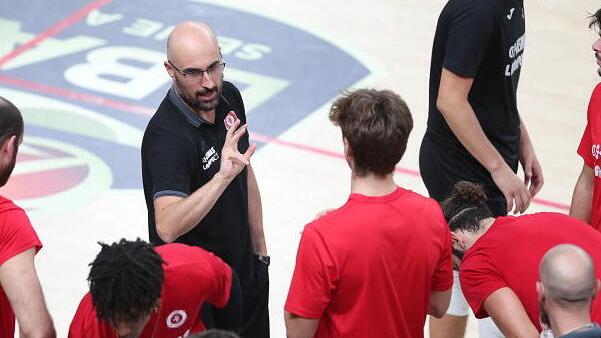 Un time out della Kemas Lamipel nel corso del match contro Itas Trentino