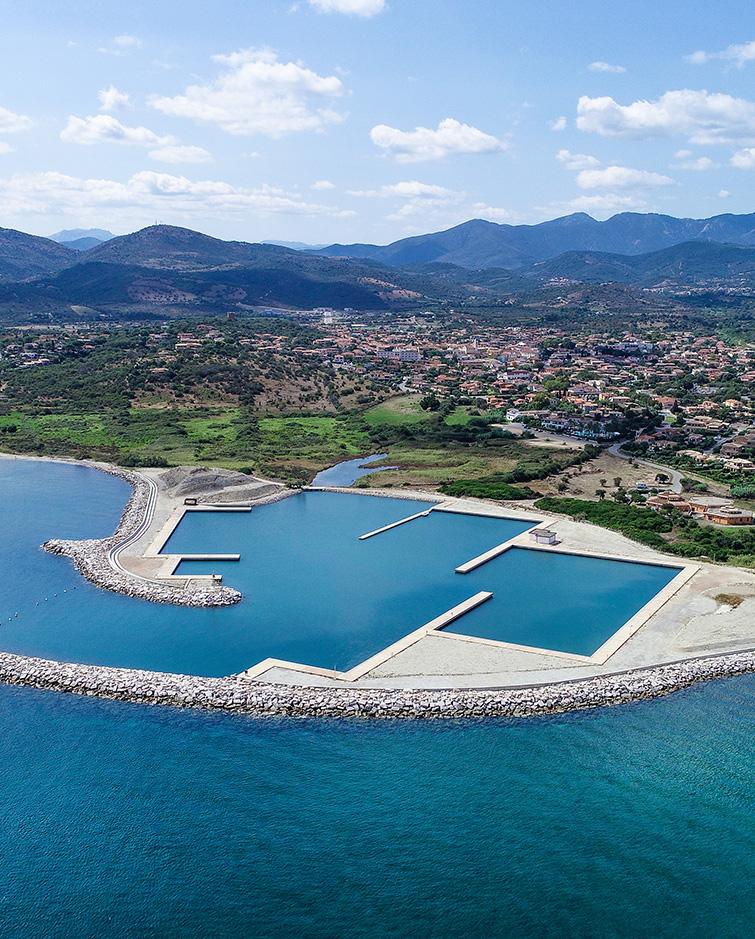 Il nuovo porto turistico in costruzione a San Teodoro (foto Binini partners)

