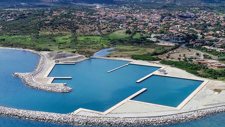 Il nuovo porto turistico in costruzione a San Teodoro (foto Binini partners)
