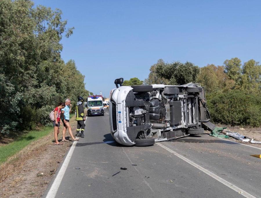 
	L'incidente sulla strada per San Giovanni Suergiu <em>(foto Mario Rosas)</em>

