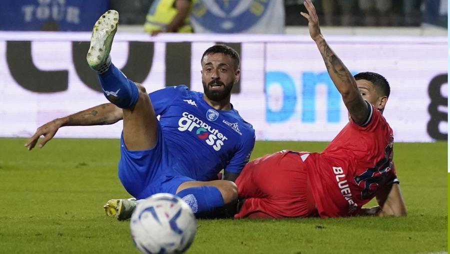 
	L'attaccante dell'Empoli Francesco Caputo: annullata la sua rete sul finale del primo tempo

