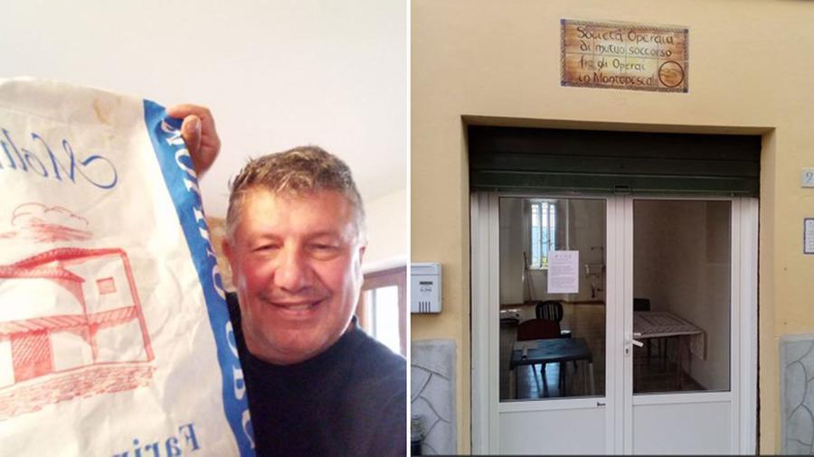 
	A sinistra Massimo Gallesi a destra il punto dove poter ritirare il pane

