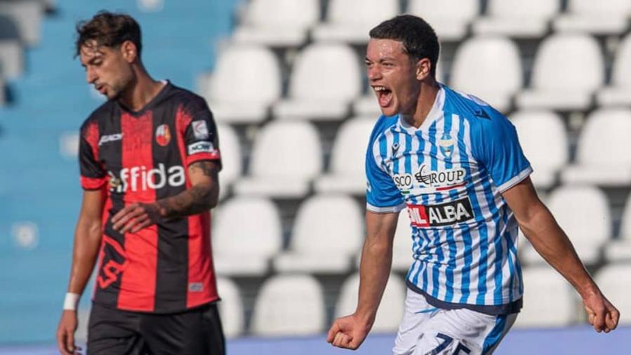L'esultanza di Rao dopo il 2-2 della Spal (Foto profilo Fb Spal)