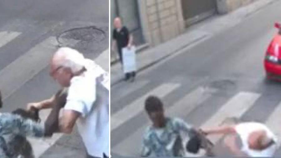 
	Due immagini del video dell'aggressione

