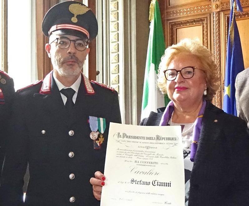 Il luogotenente con carica speciale Stefano Cianni in occasione dell’onorificenza che gli venne riconosciuta di Cavaliere al merito della Repubblica ricevuta nel dicembre del 2019